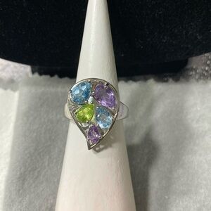 JTV vintage sterling silver multi gem ring!
